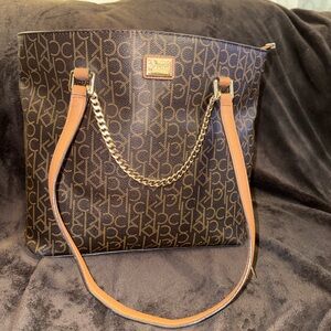 Calvin Klein Brown Signature Shoulder Bag